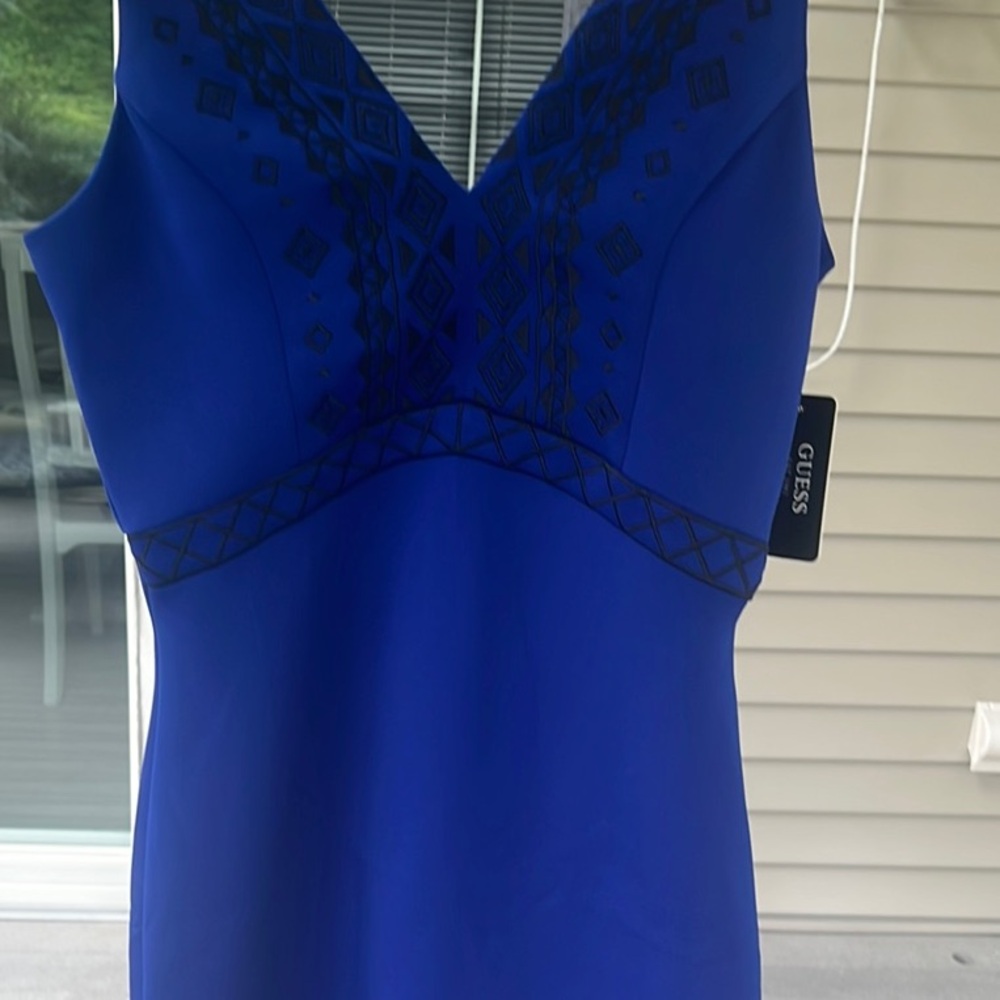 GUESS Royal Blue V-Neck Dress